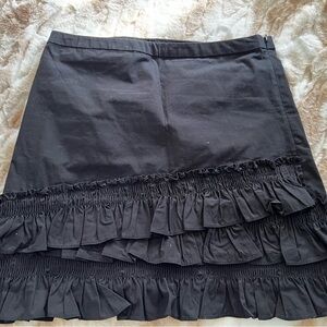 JCrew Black Ruffled Skirt